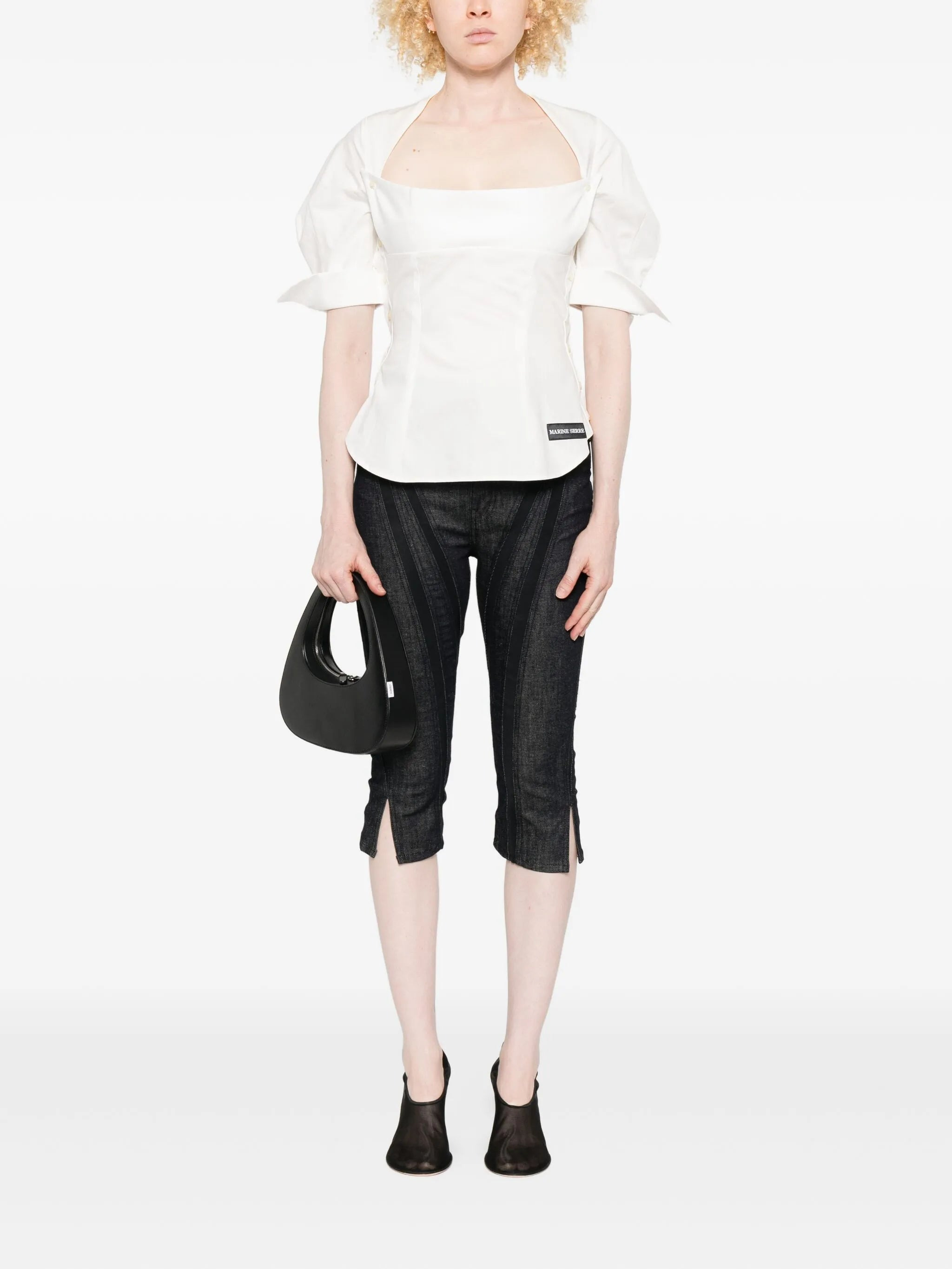 square-neck button-detail blouse - 2