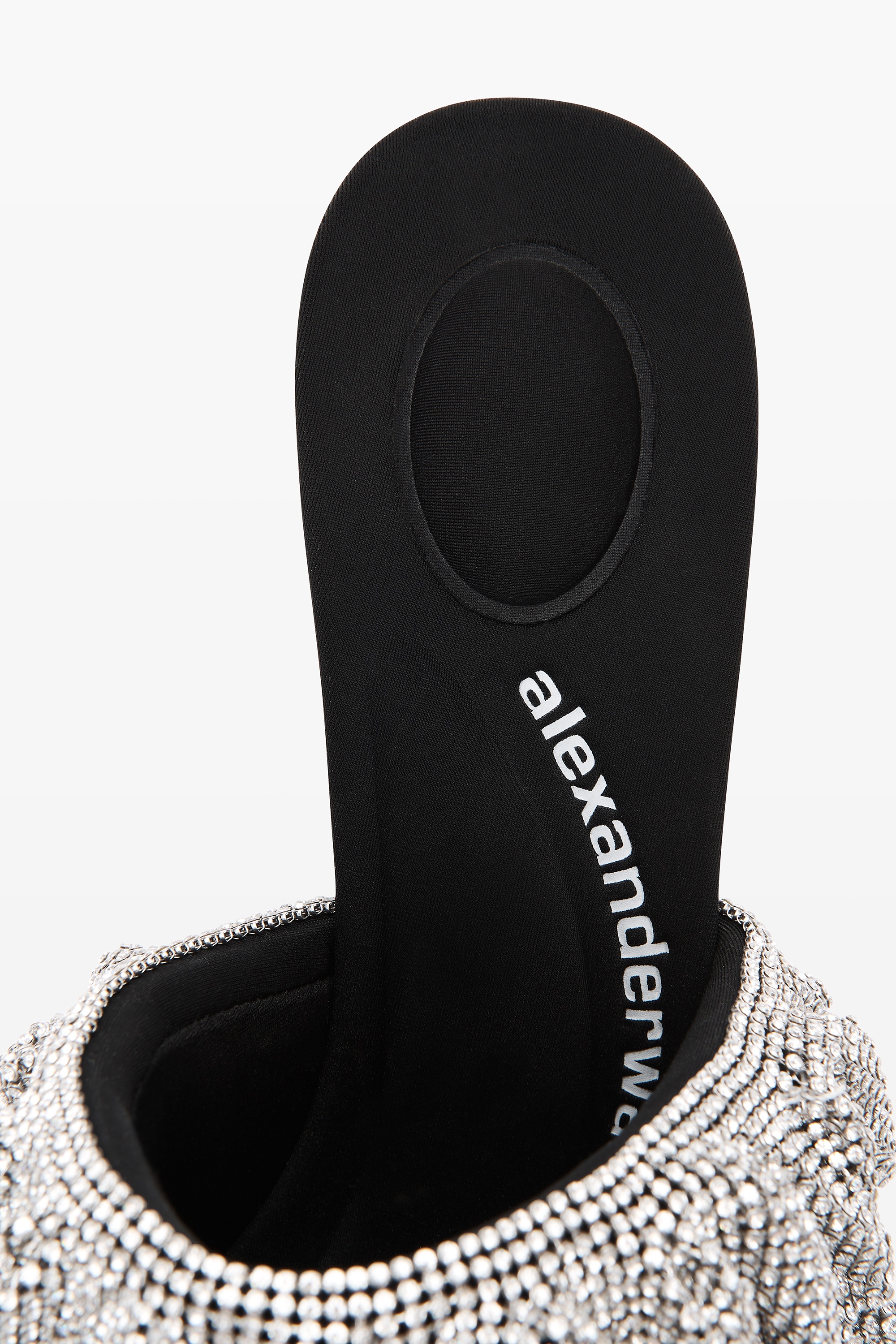 Alexander Wang NALA 105 RUFFLE SANDAL IN CRYSTAL | REVERSIBLE
