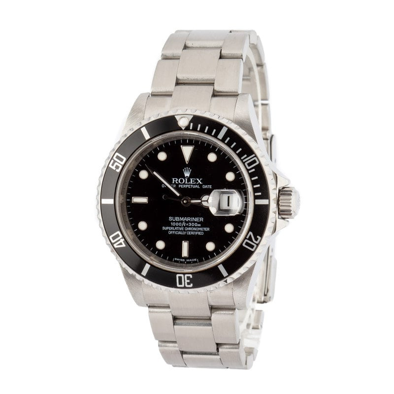 Pre-owned Rolex Submariner Ref 16610T No Holes Case - 2