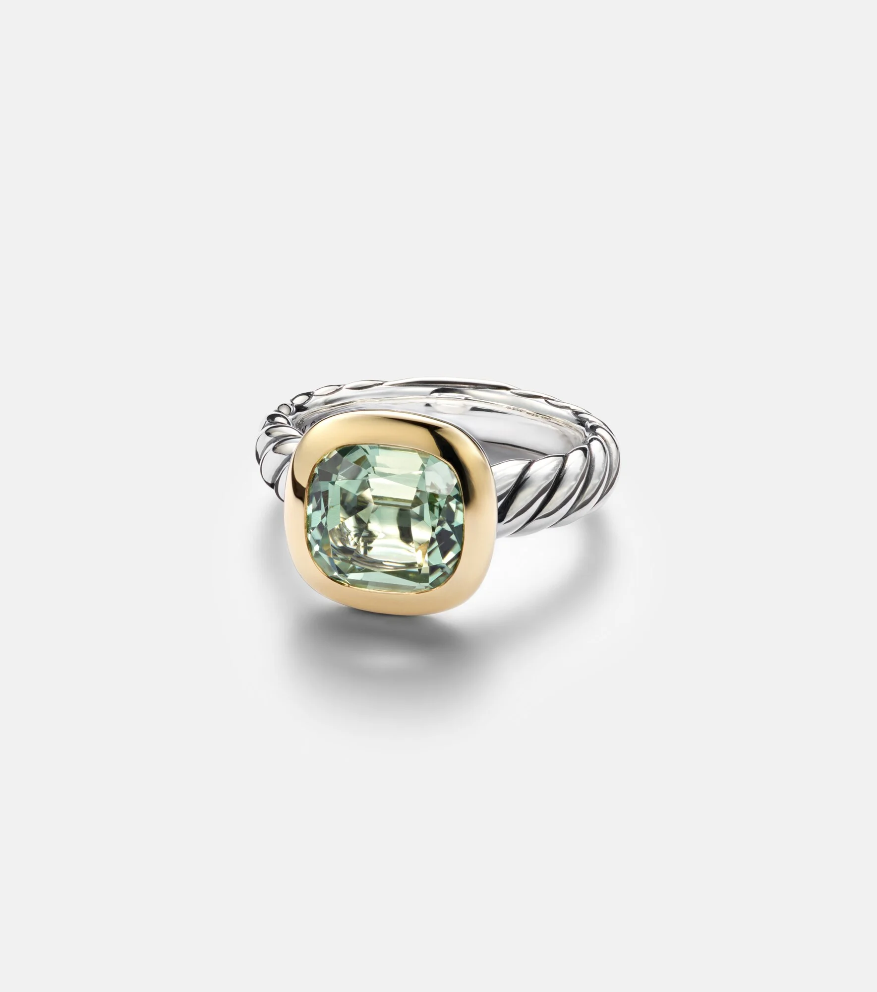 DY Mercer® sterling silver and 18kt gold ring with prasiolite - 1