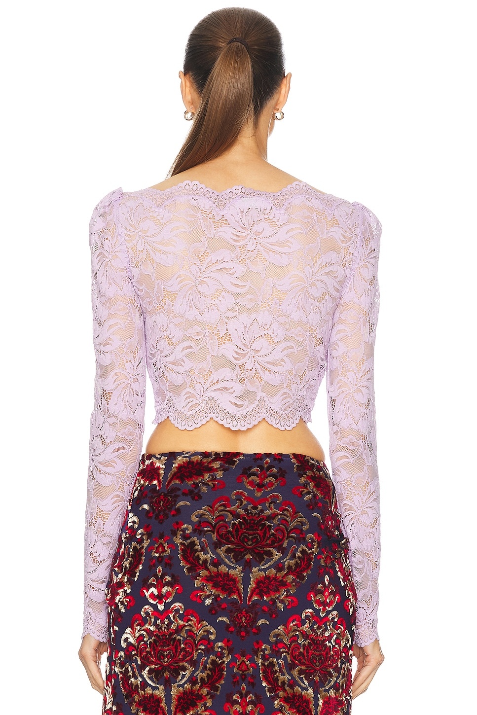 Long Sleeve Lace Top - 3