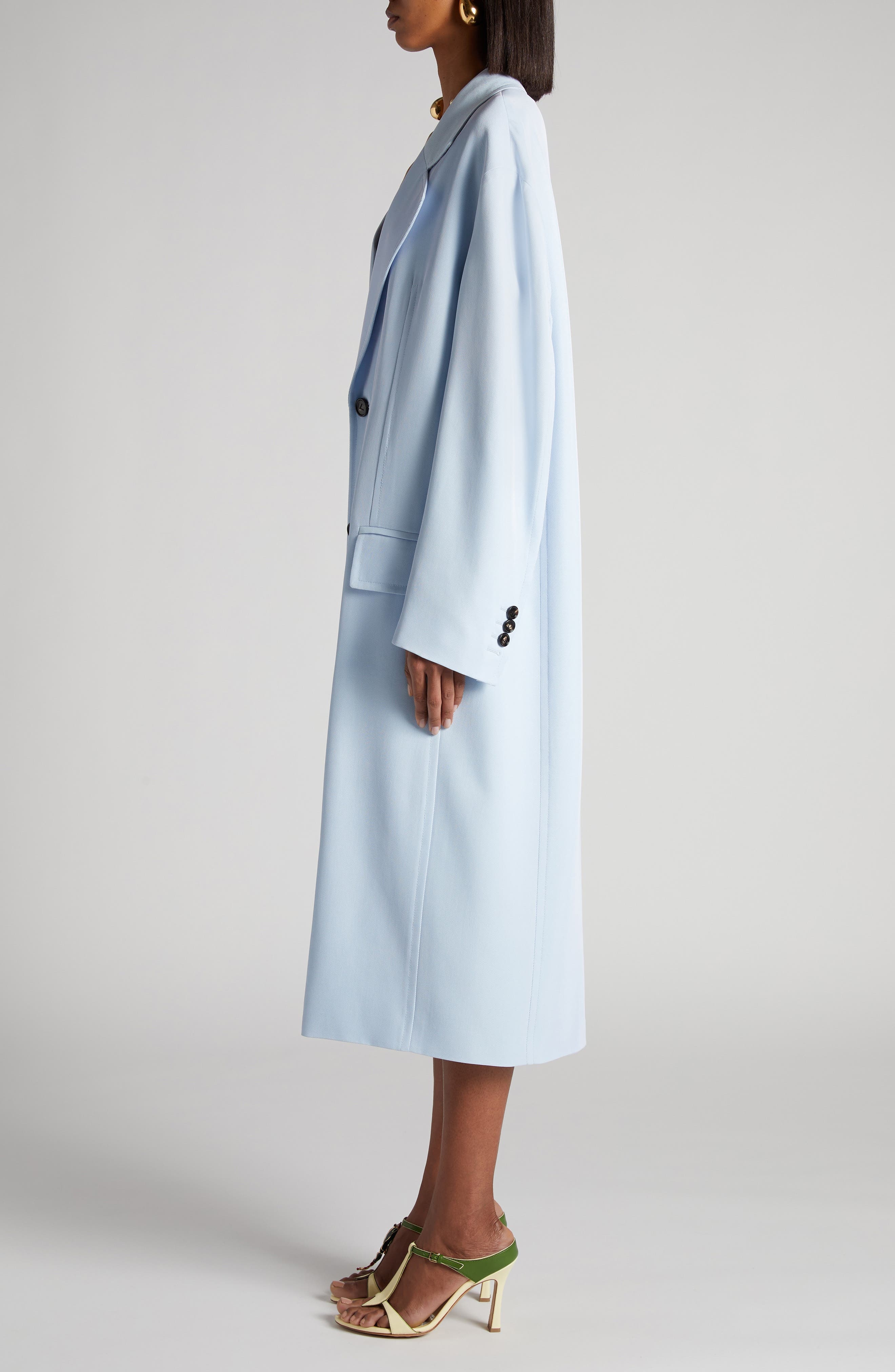 Bottega Veneta Twill Coat in 4350 Sky Blue at Nordstrom - 4