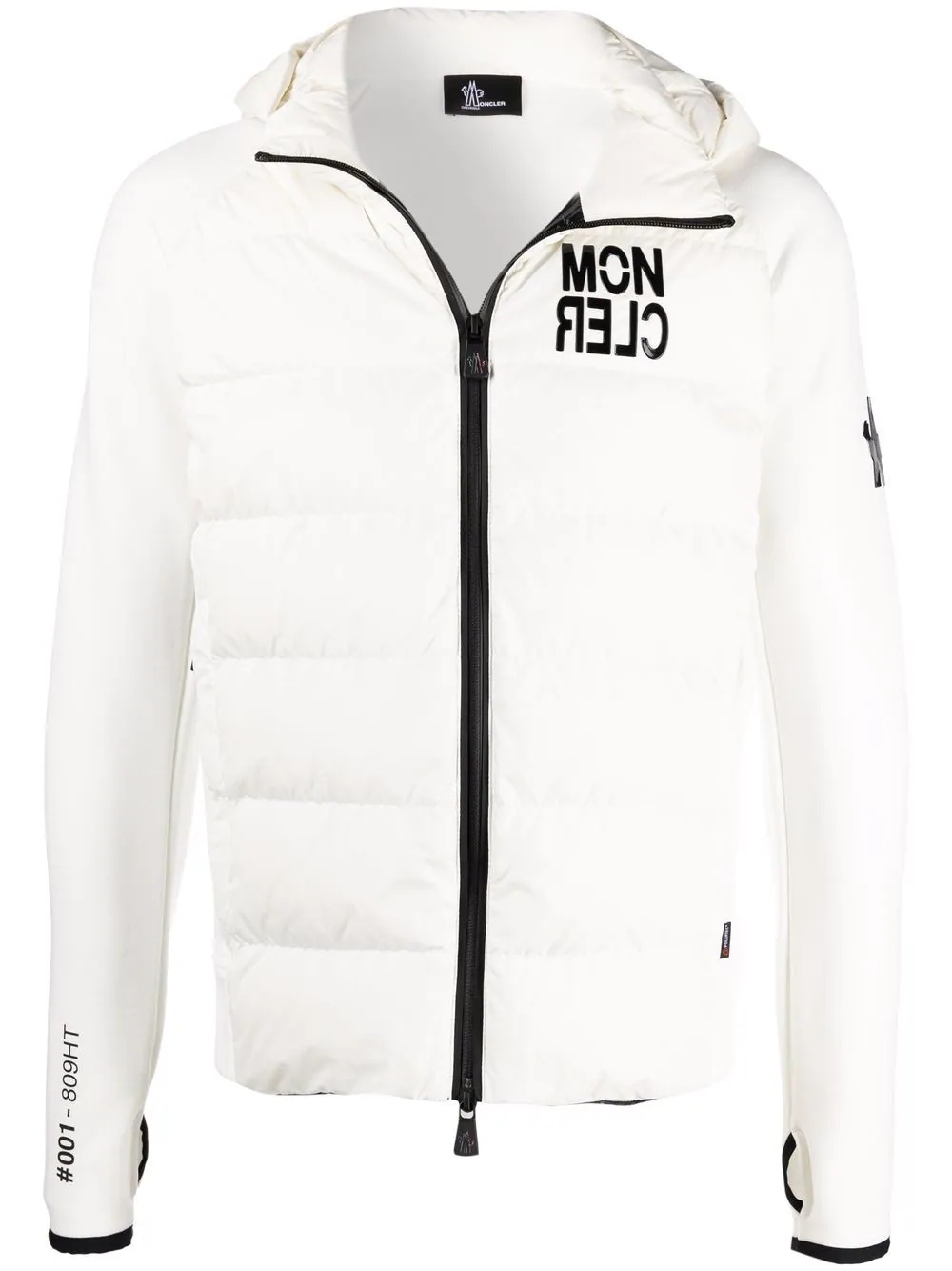 logo-printed hooded padded jacket - 1