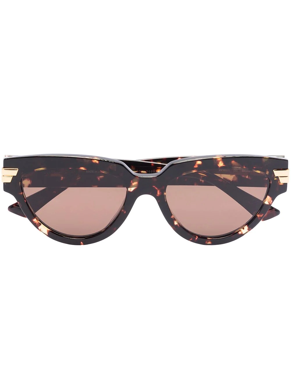 tortoiseshell-effect cat-eye sunglasses - 1