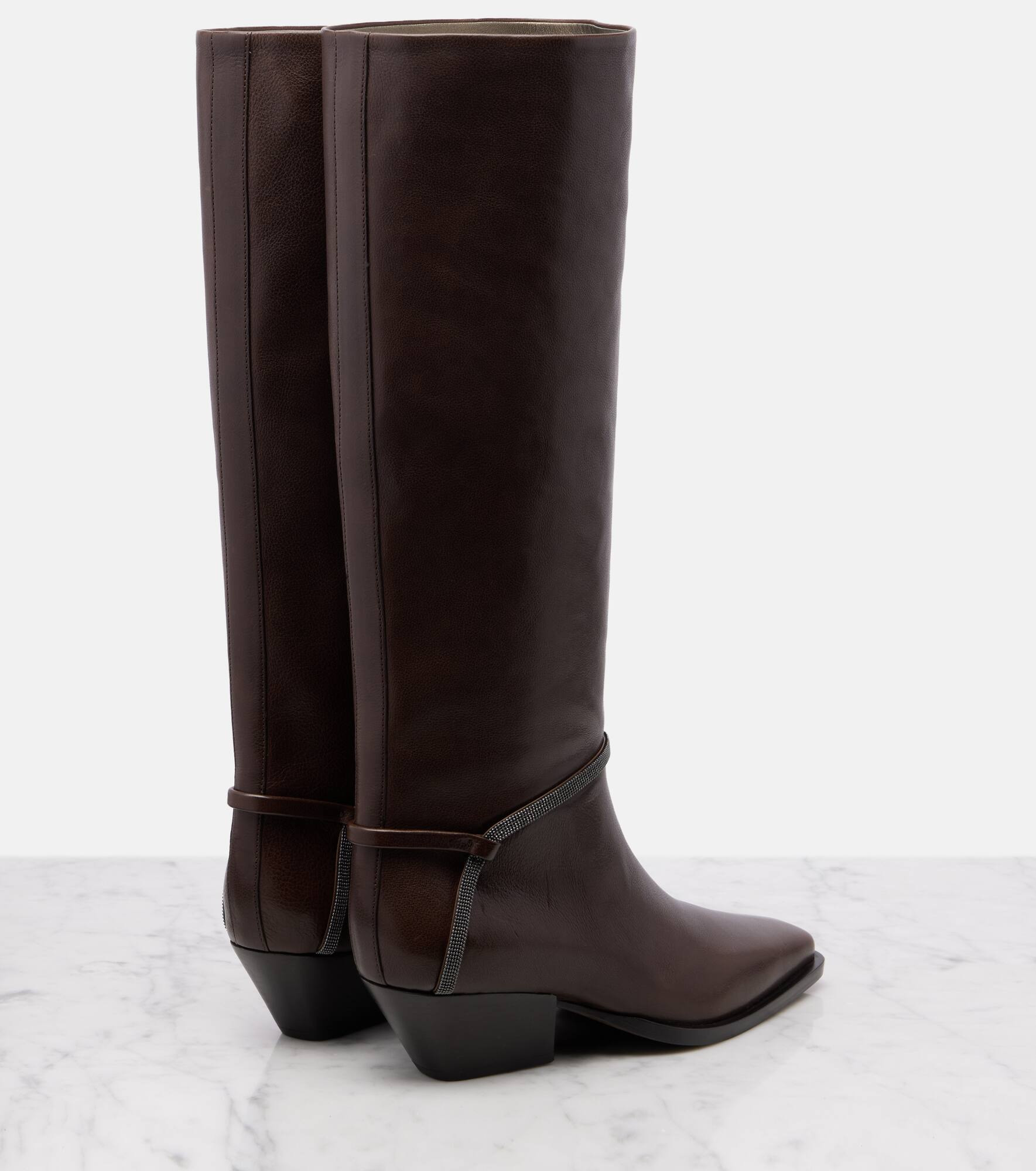 Monili leather knee-high boots - 2