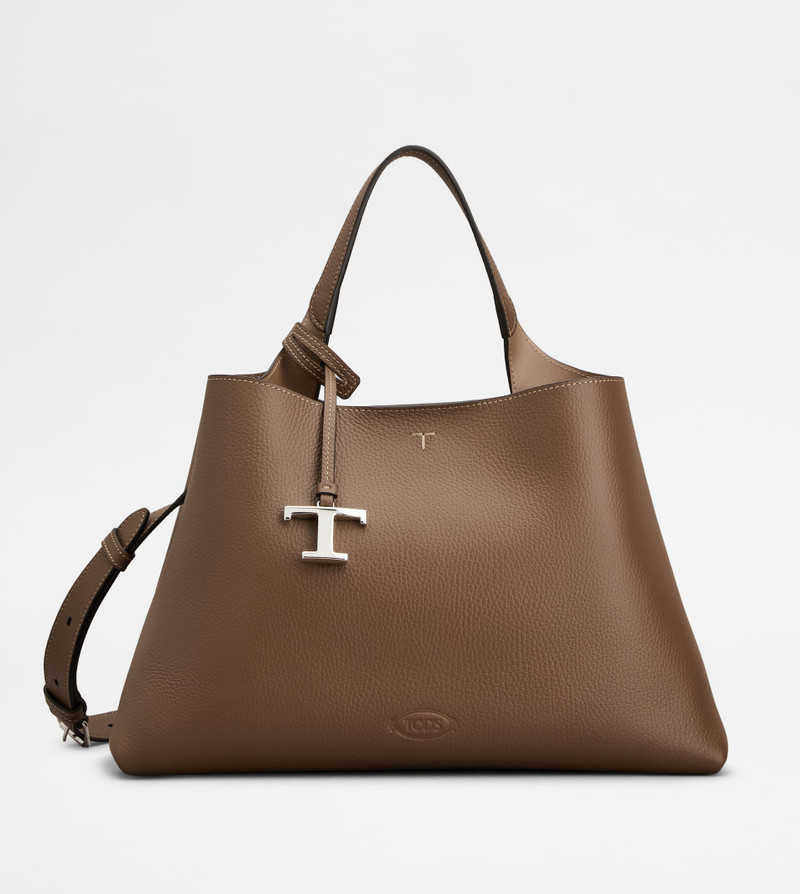 BAG IN LEATHER MEDIUM - BROWN 1