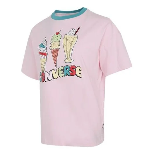 (WMNS) Converse Ice Cream Printing Sports Short Sleeve Pink T-Shirt 10022853-A02 - 1