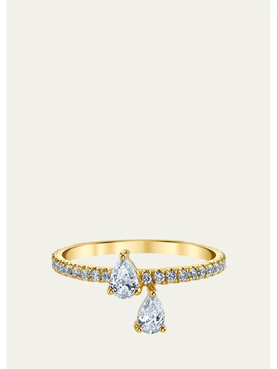18K Yellow Gold Diamond Princess Eternity Ring - 1