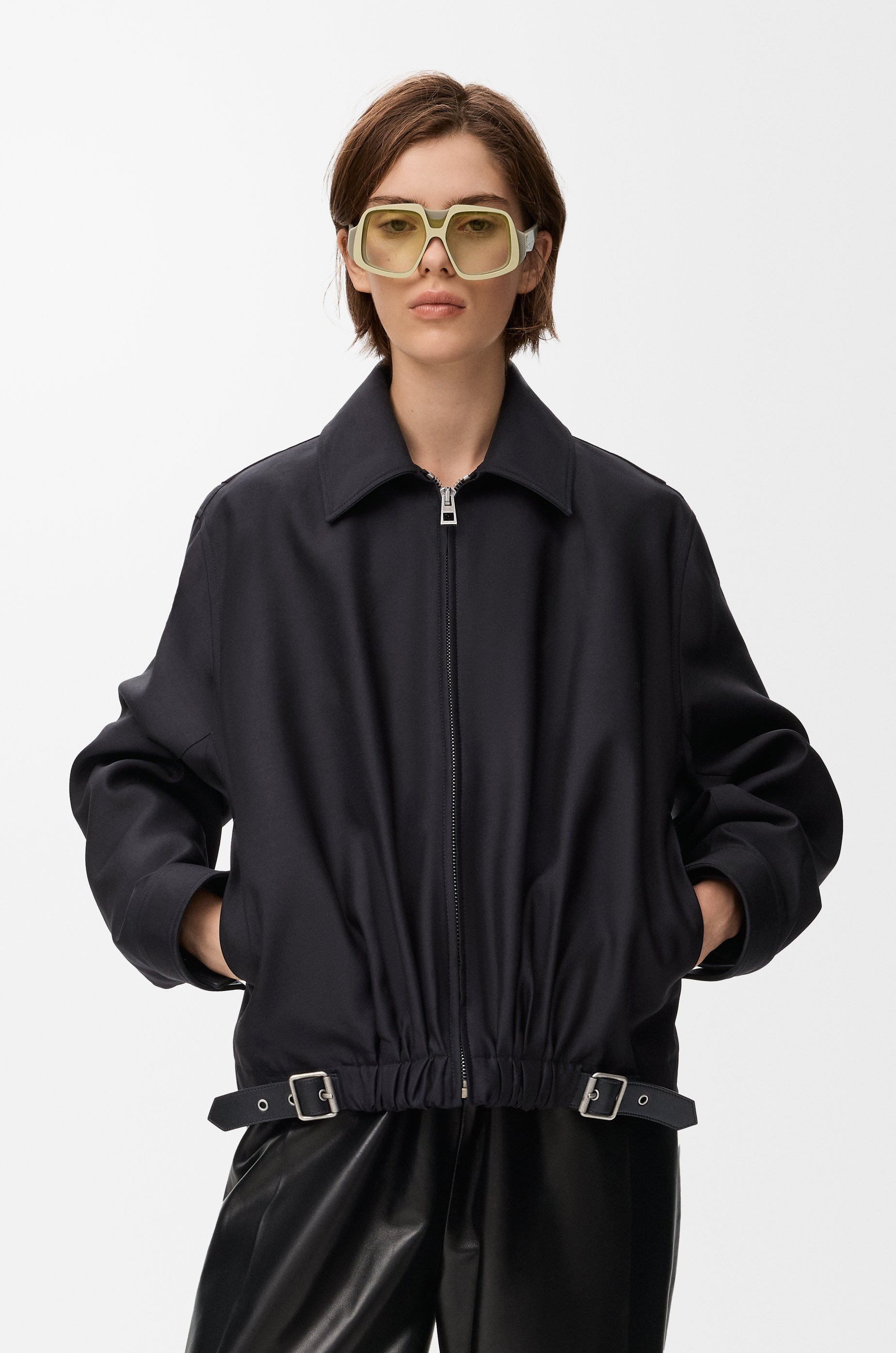 Belted jacket in wool and silk - 3
