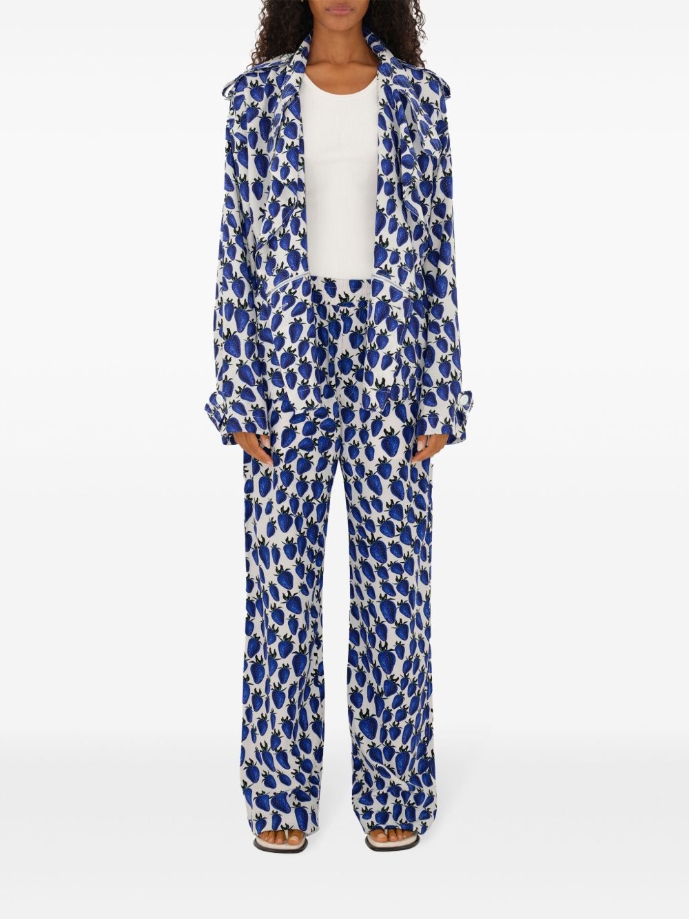 strawberry graphic-print trousers - 3