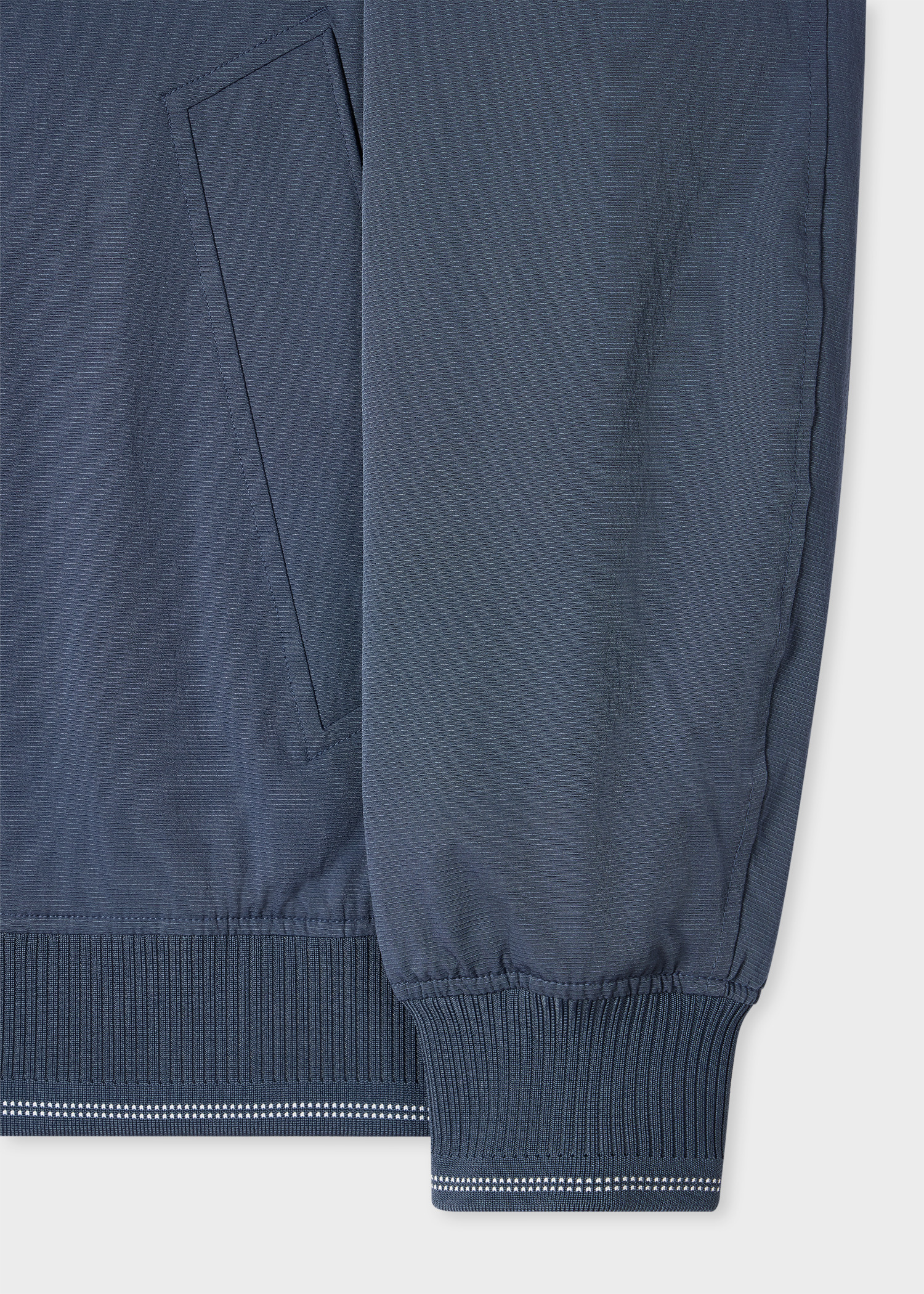 Slate Blue Textured Bomber Jacket - 3