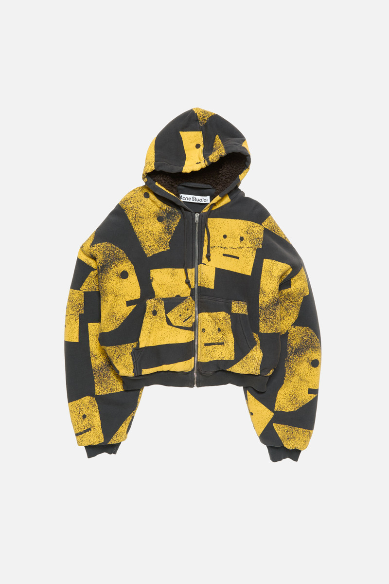Zip-up hooded sweatshirt - Faded black 1