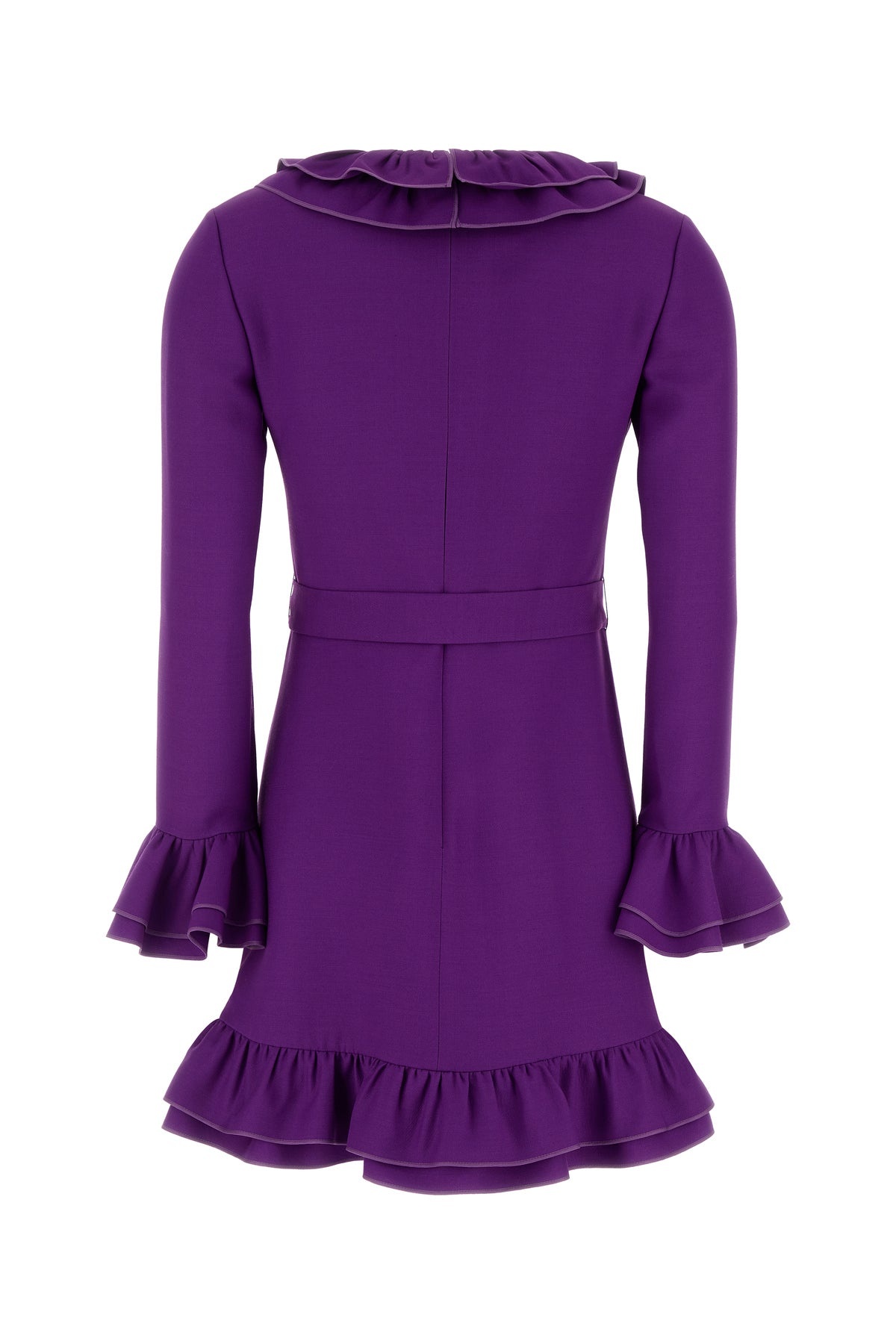 Purple wool blend mini dress - 2