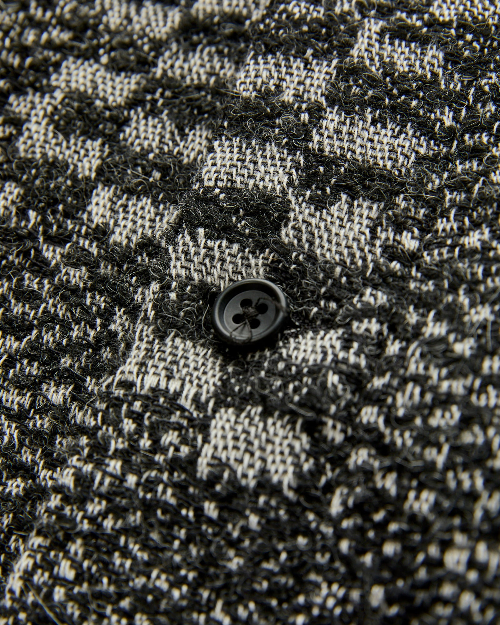 Block Pattern Knit Cardigan Sweater in Black White - 4