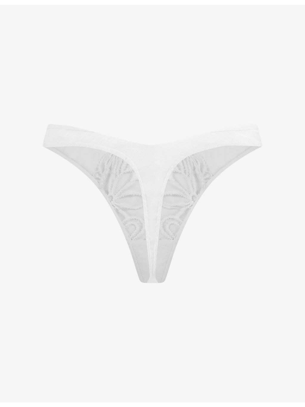 Nelle Embroidered Mesh Thong - 4