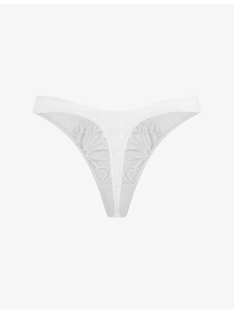 Nelle Embroidered Mesh Thong 4