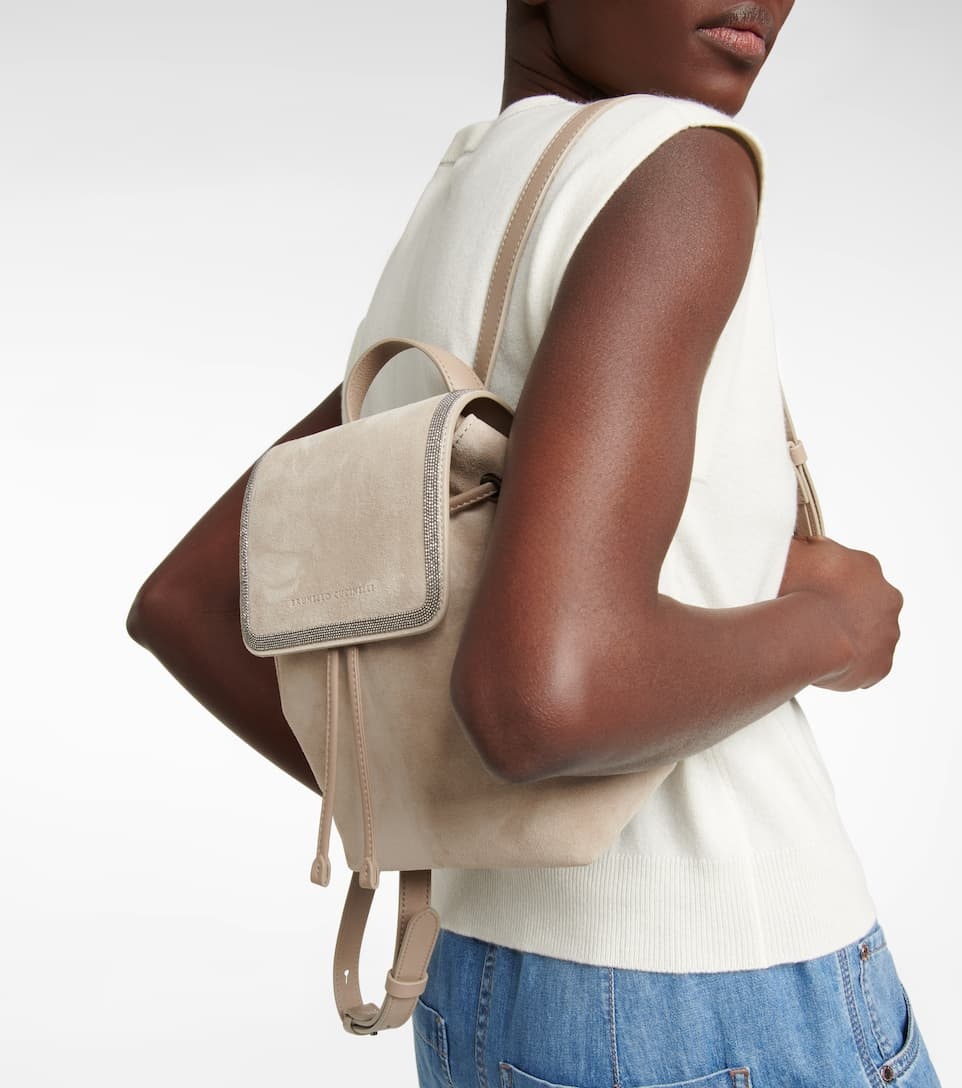 Embellished suede backpack - 2
