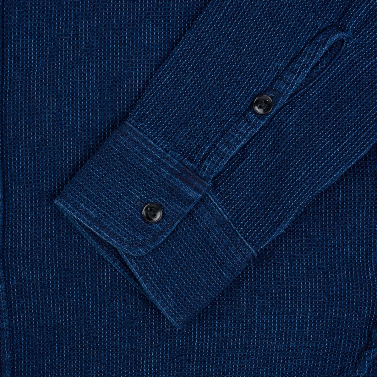 IHSH-96-IND Waffle Work Shirt Indigo - 4