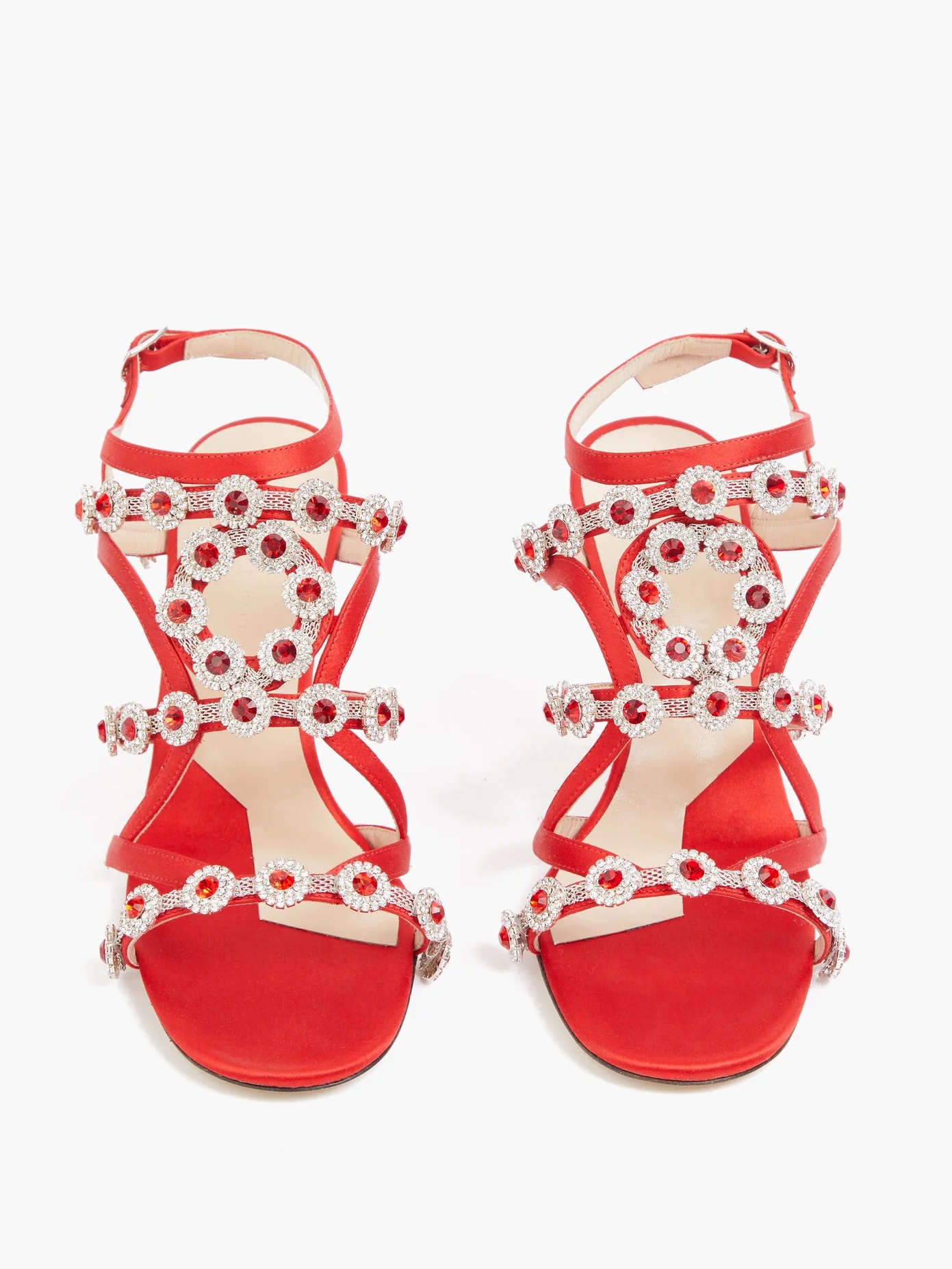 Crystal-embellished satin sandals - 5