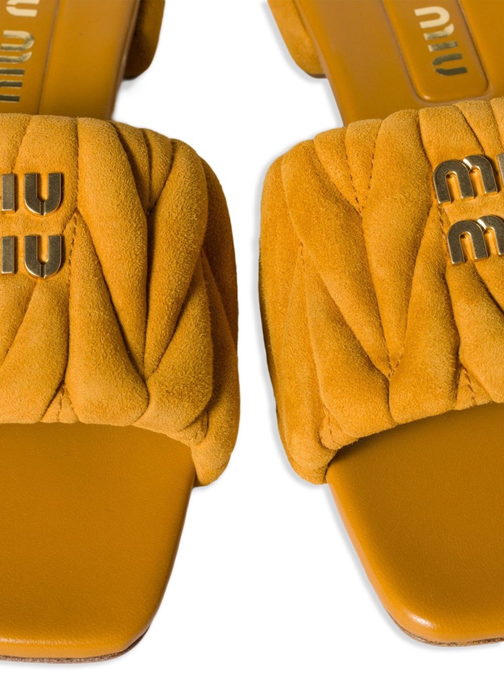 matelassé suede slides - 4