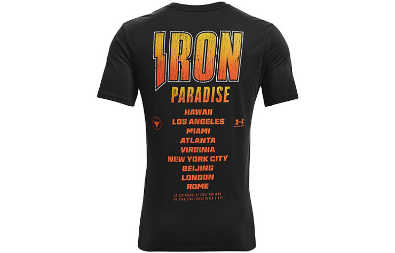 Under Armour Under Armour Project Rock Iron Tour T-Shirt 'Black Yellow' 1363559-001 outlook
