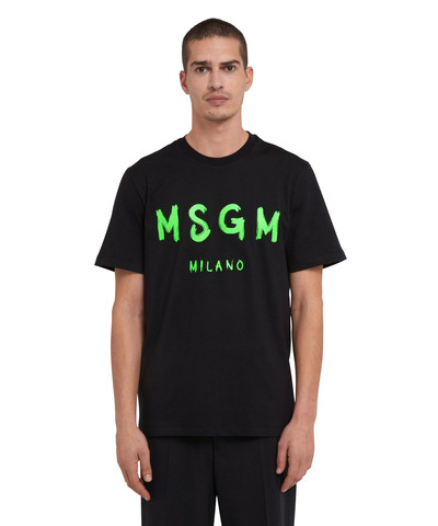 MSGM T-Shirt with brushstroke logo outlook
