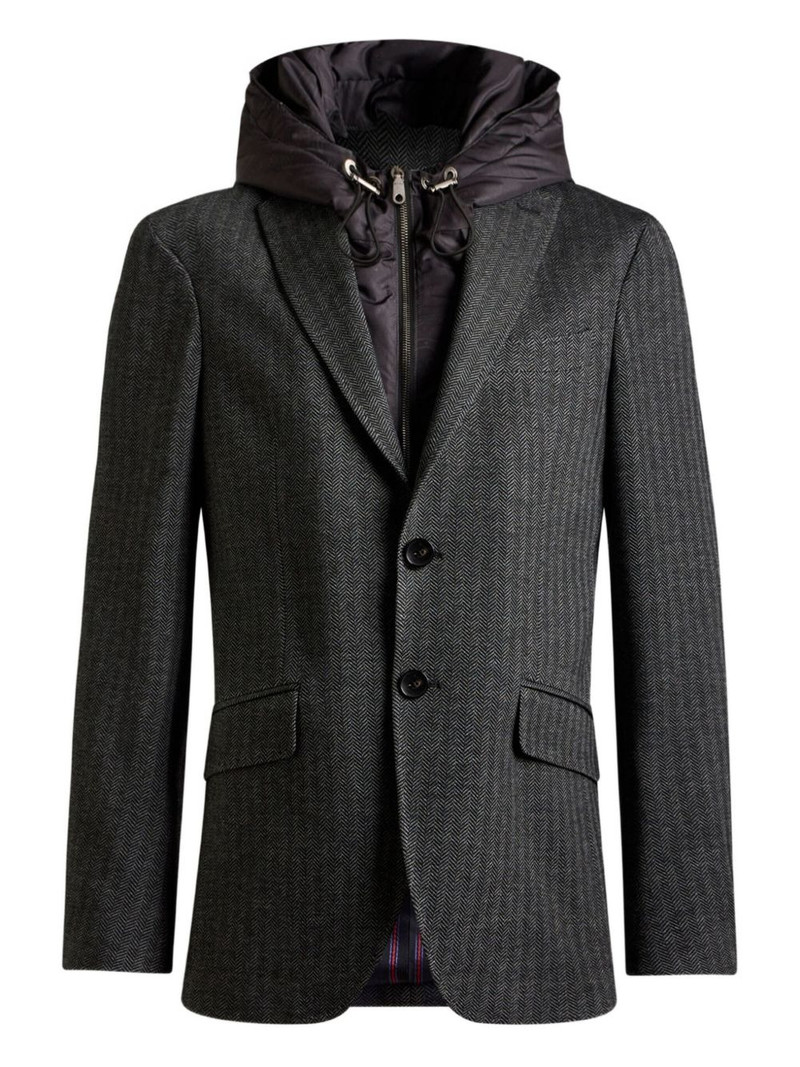 herringbone 탈착식 후드 blazer 1