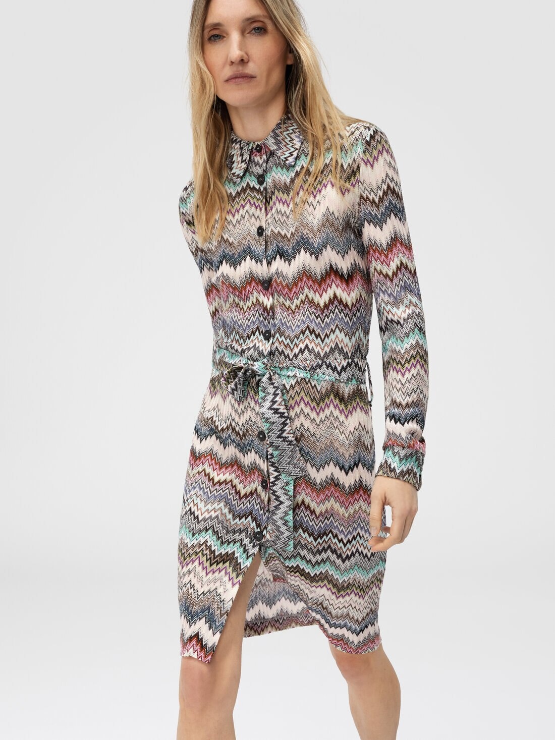 Shirt Dress with Snake Pattern - 5