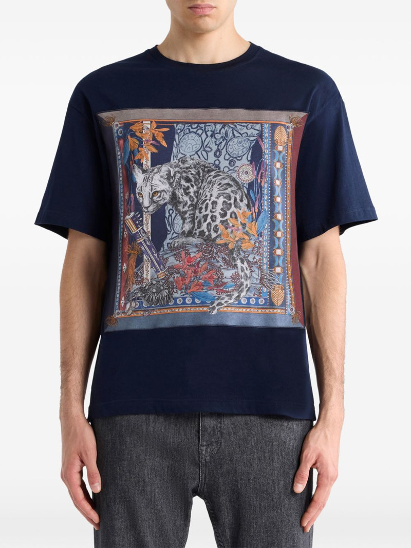 Etro placed leopard-print T-shirt outlook