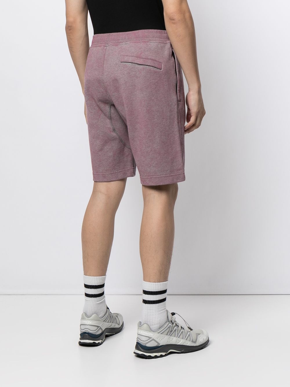 logo-patch faded track shorts - 4