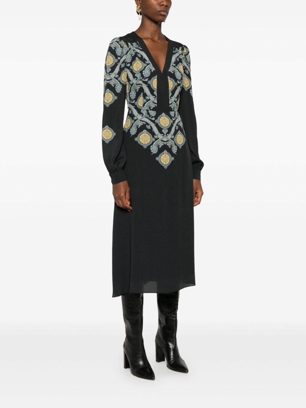 paisley midi dress - 3