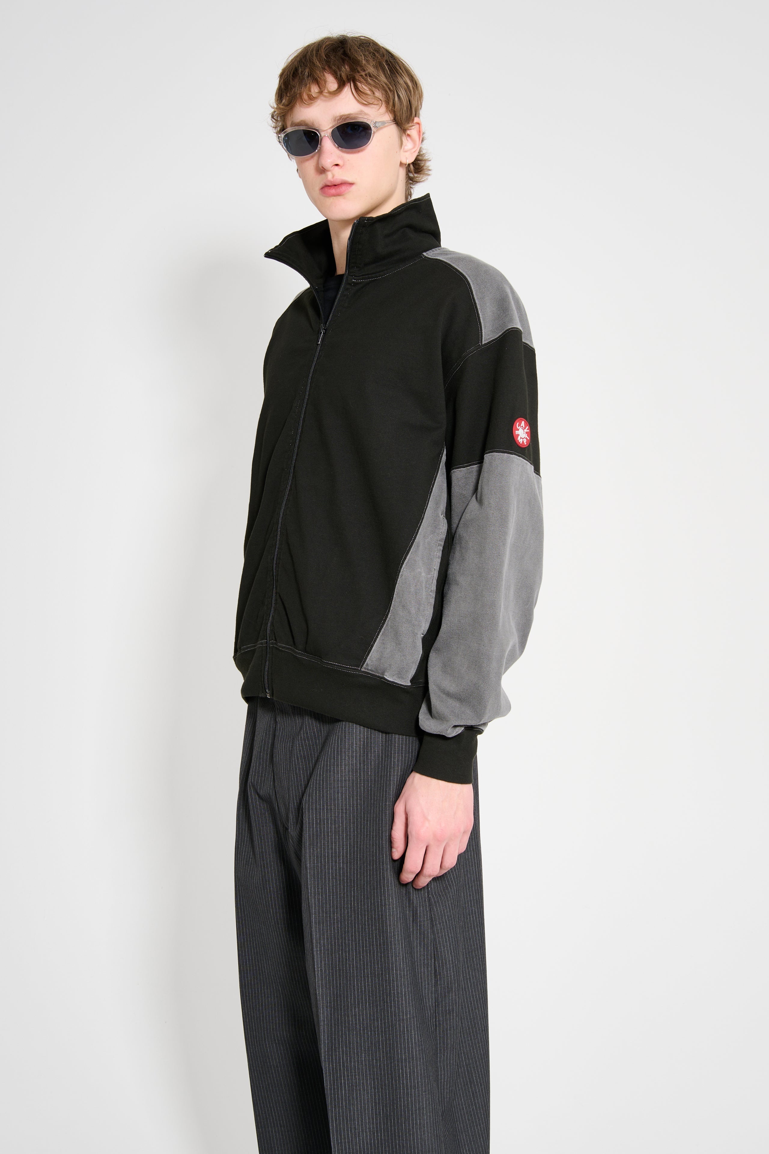 Cav Empt CAV EMPT OVERDYE PANELED LIGHT ZIP SWEATSHIRT BLACK