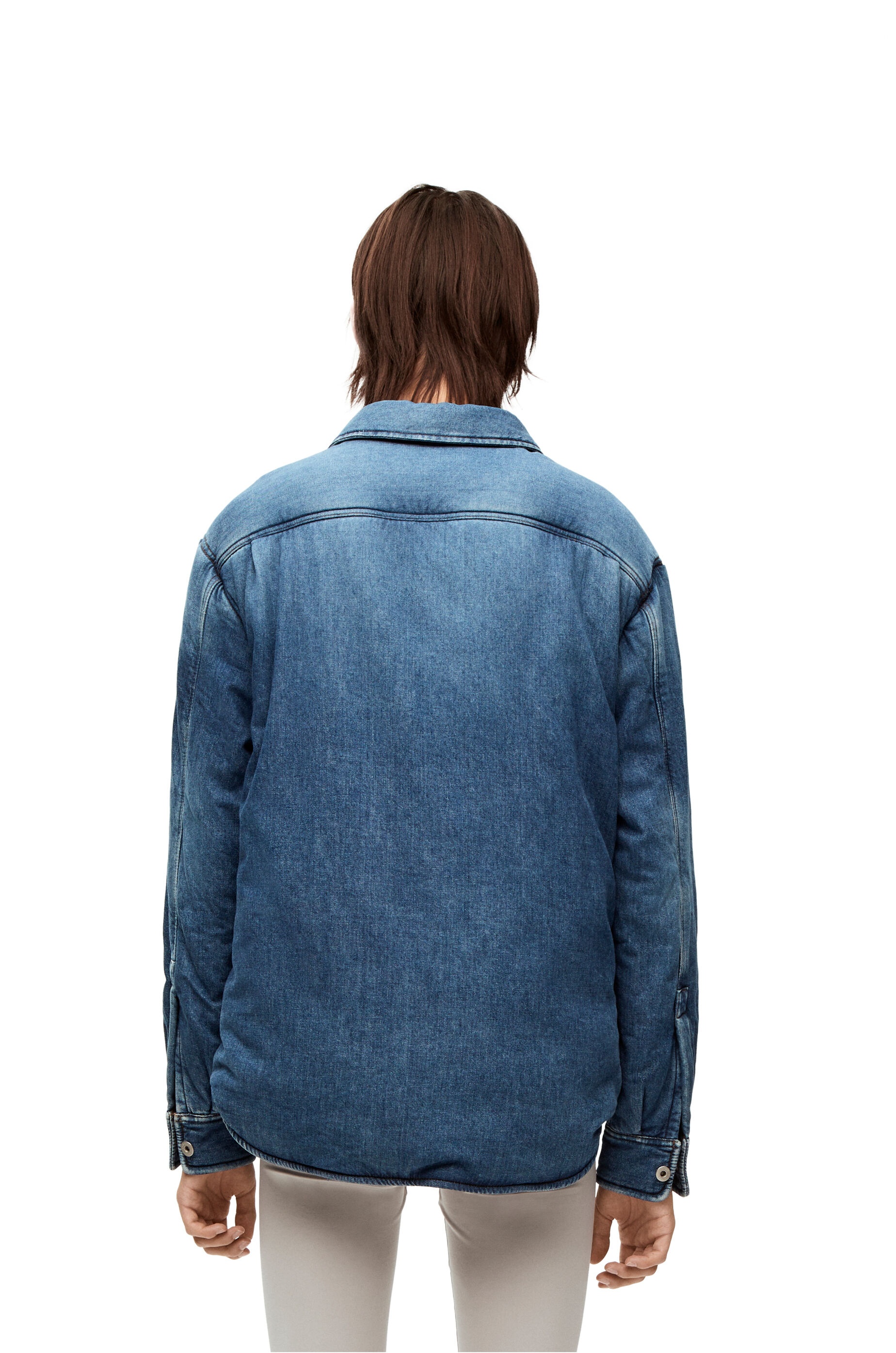 Puffer shirt in denim - 4