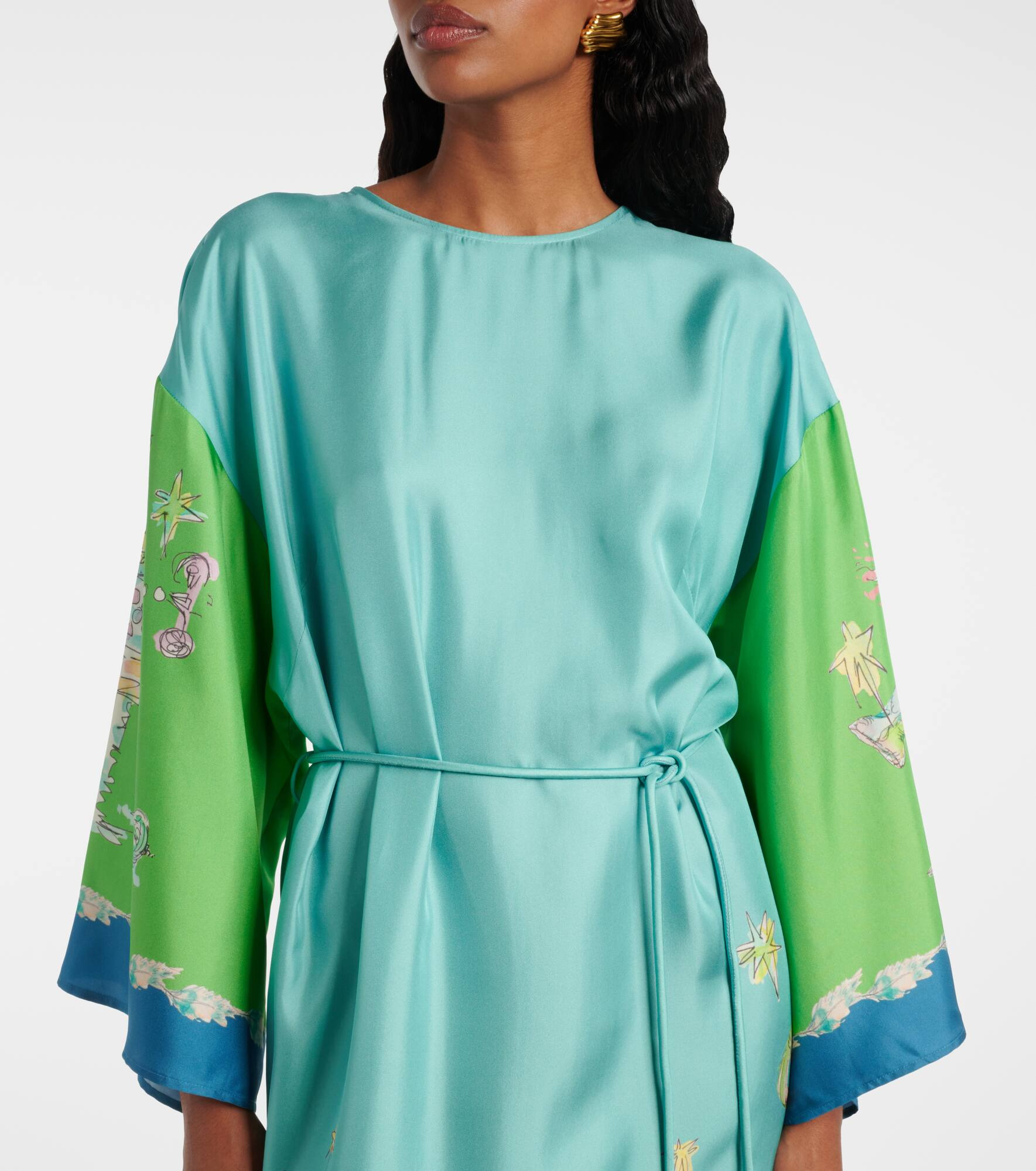 Daria printed silk maxi dress - 4