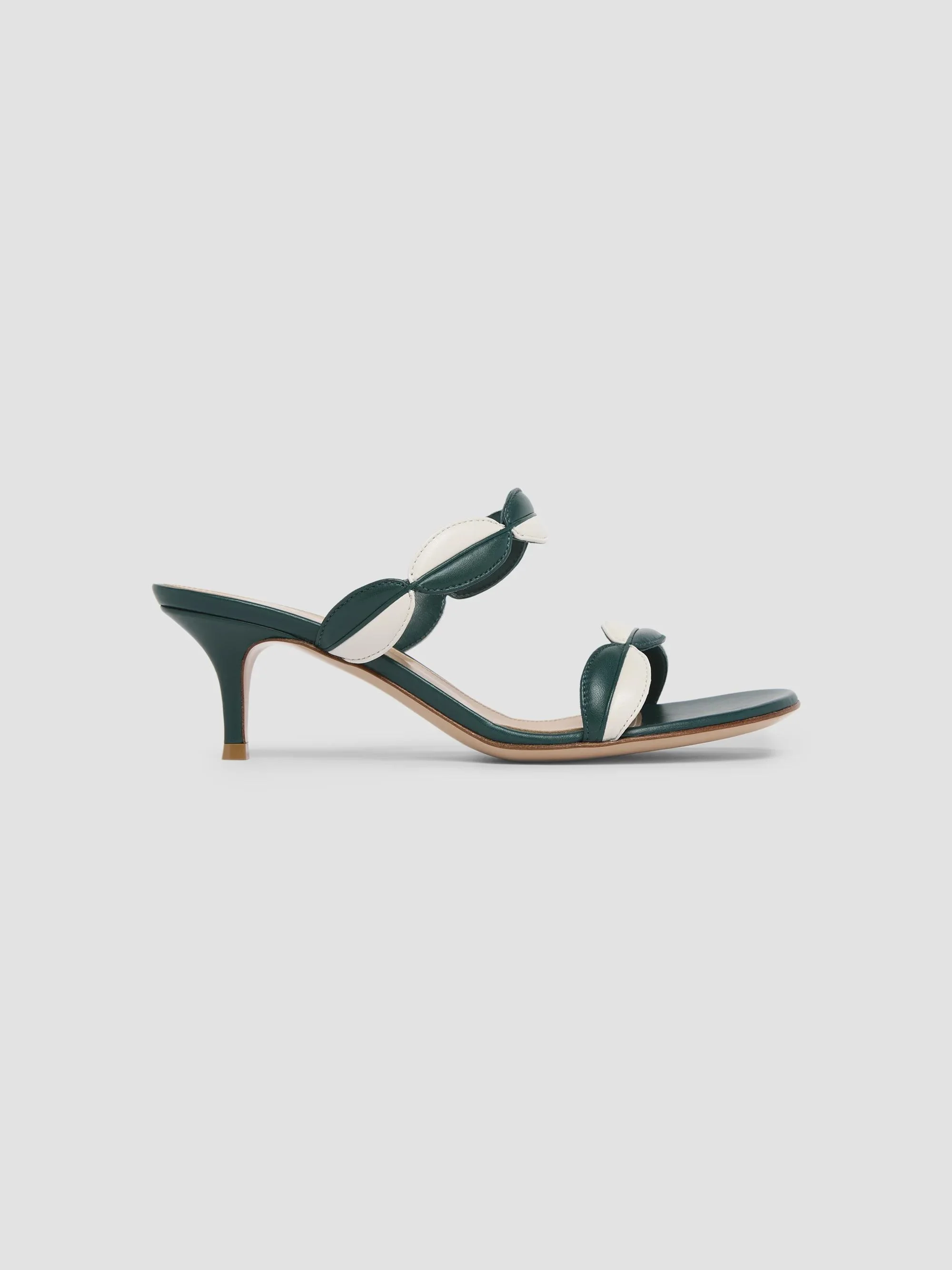 Women's 55MM Colorblocked Leather Sandals - Off White Green - 1