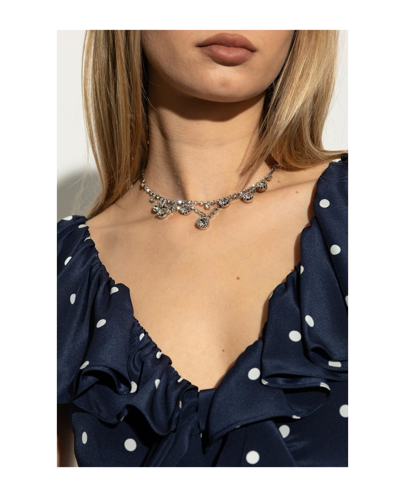 Alessandra Rich Necklace With Shimmering Crystals - 2