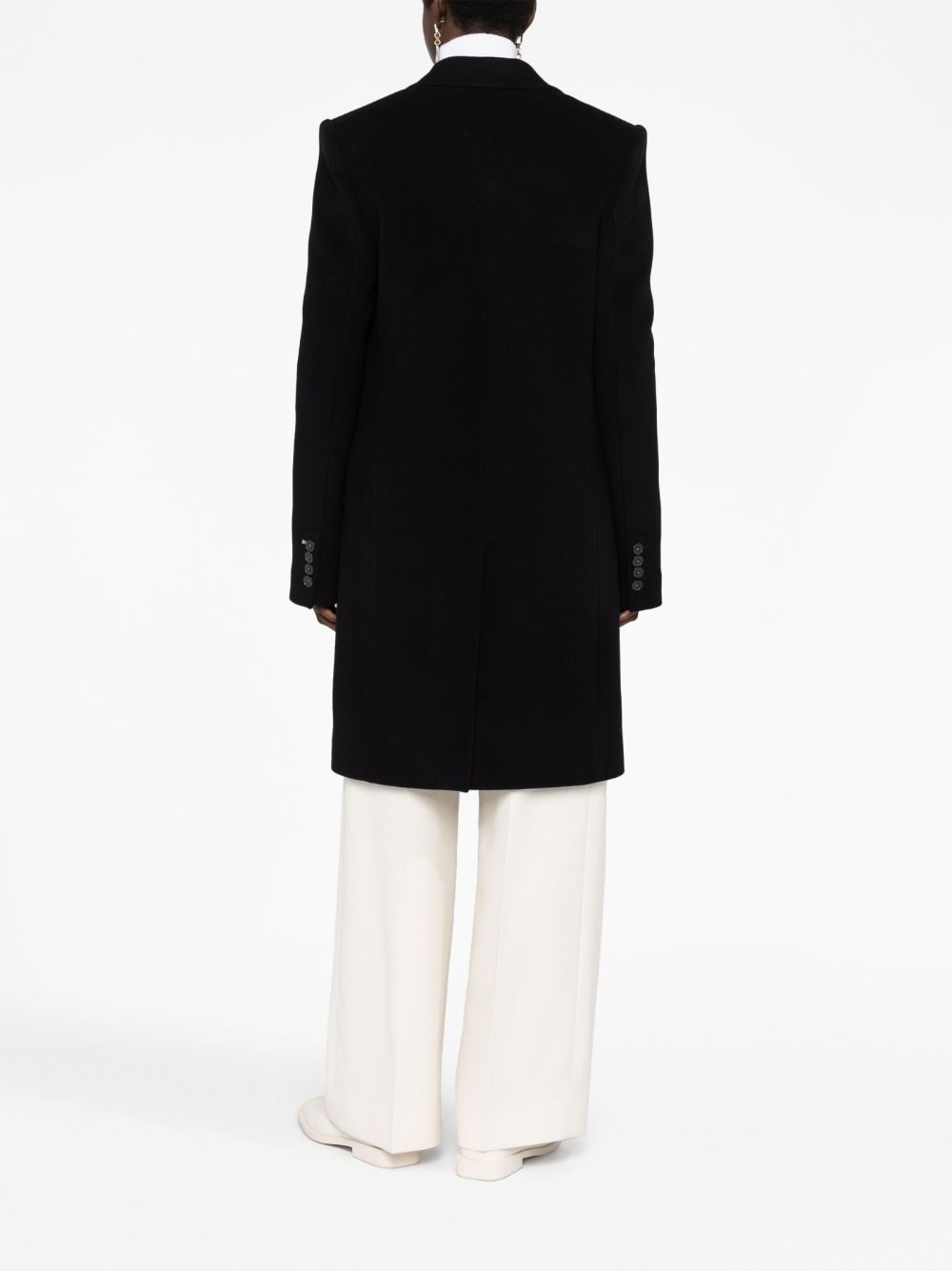 single-breasted wool coat - 4