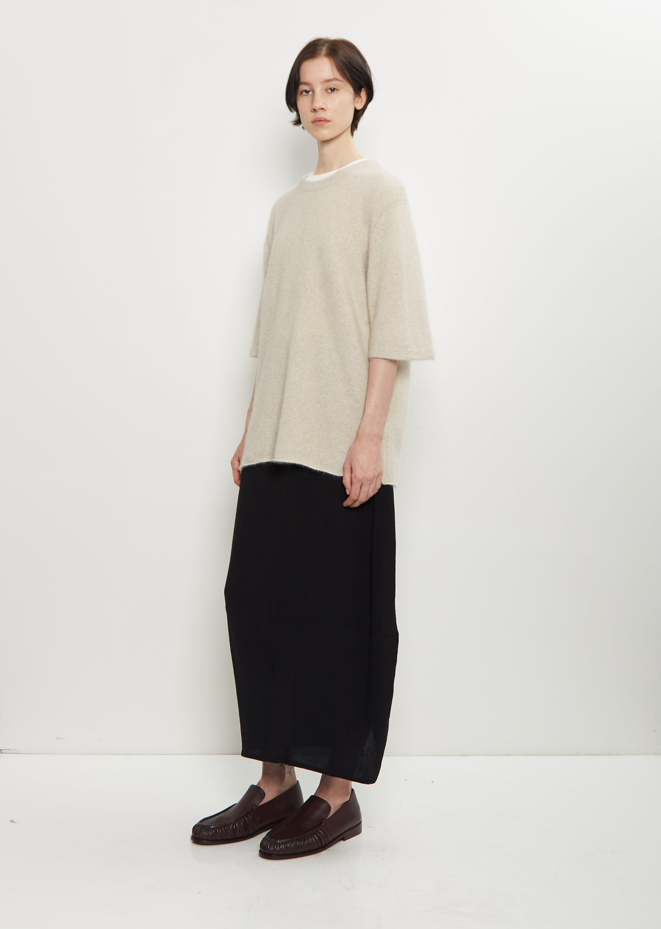 Raven Mercerized Wool Sweater — Stone Melange - 4