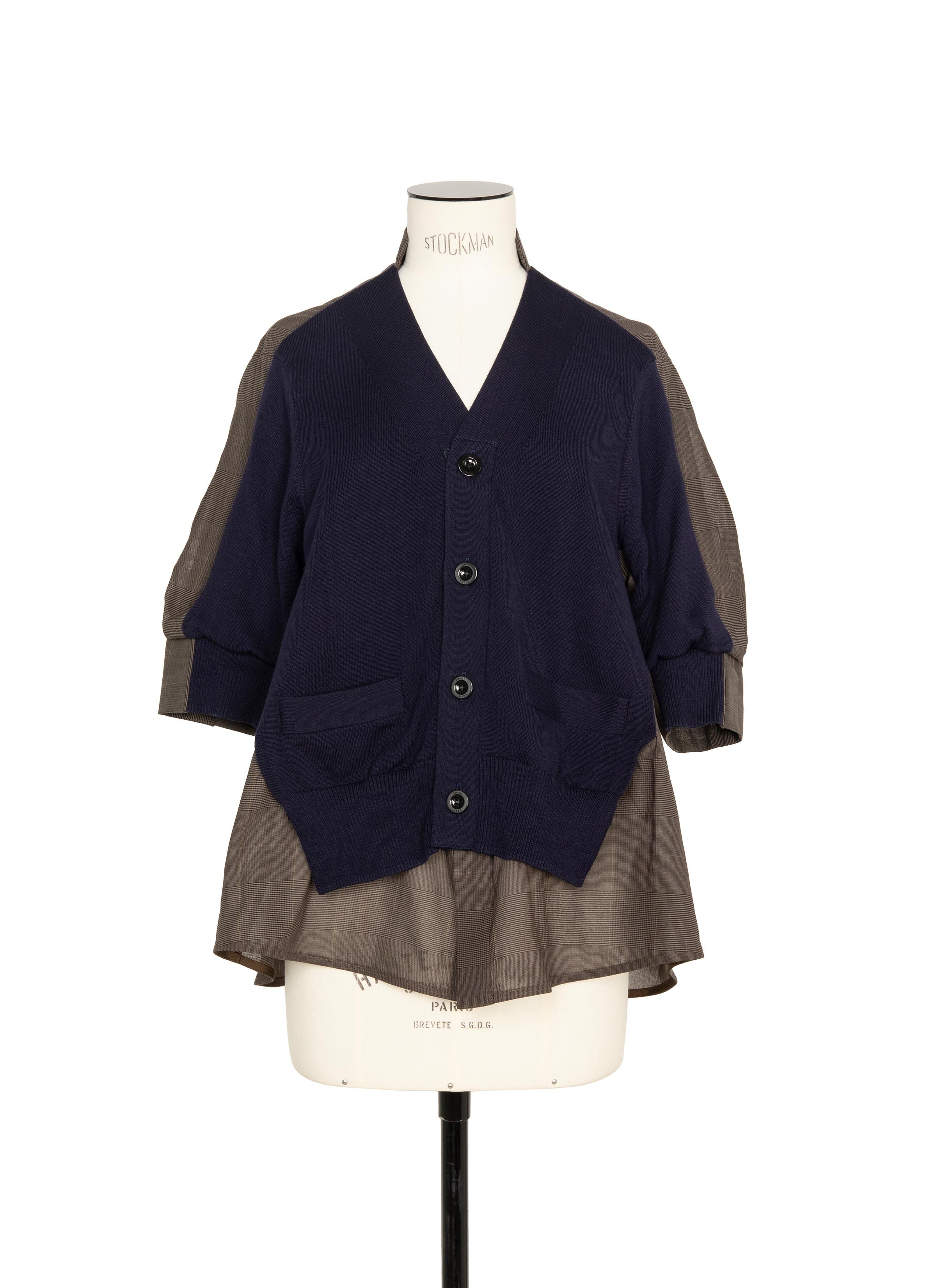 High Twist Voile x Knit Cardigan - 2