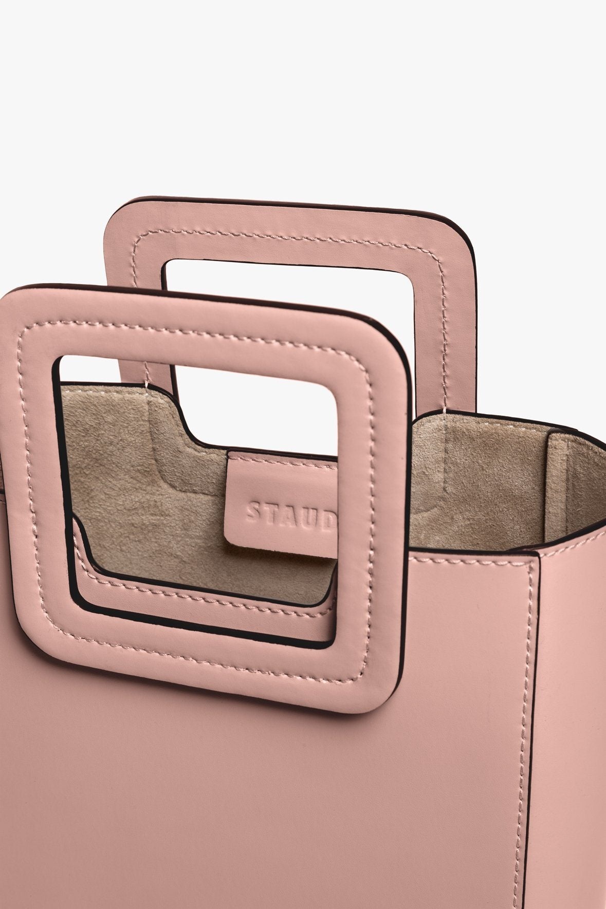 STAUD MINI SHIRLEY LEATHER BAG | DARK BLUSH - 3