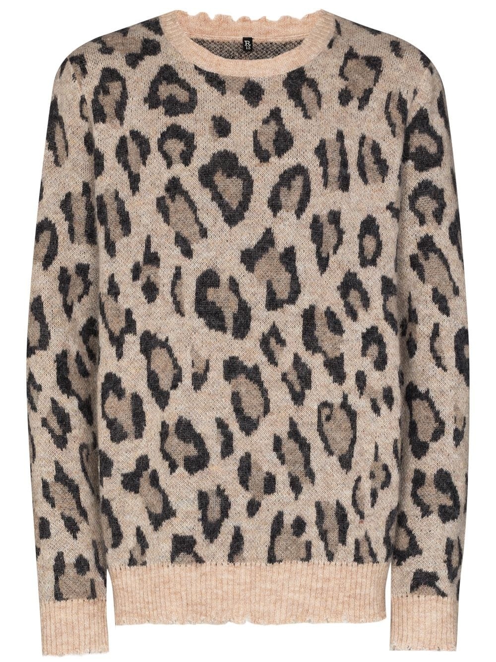 leopard-print intarsia-knit jumper - 1