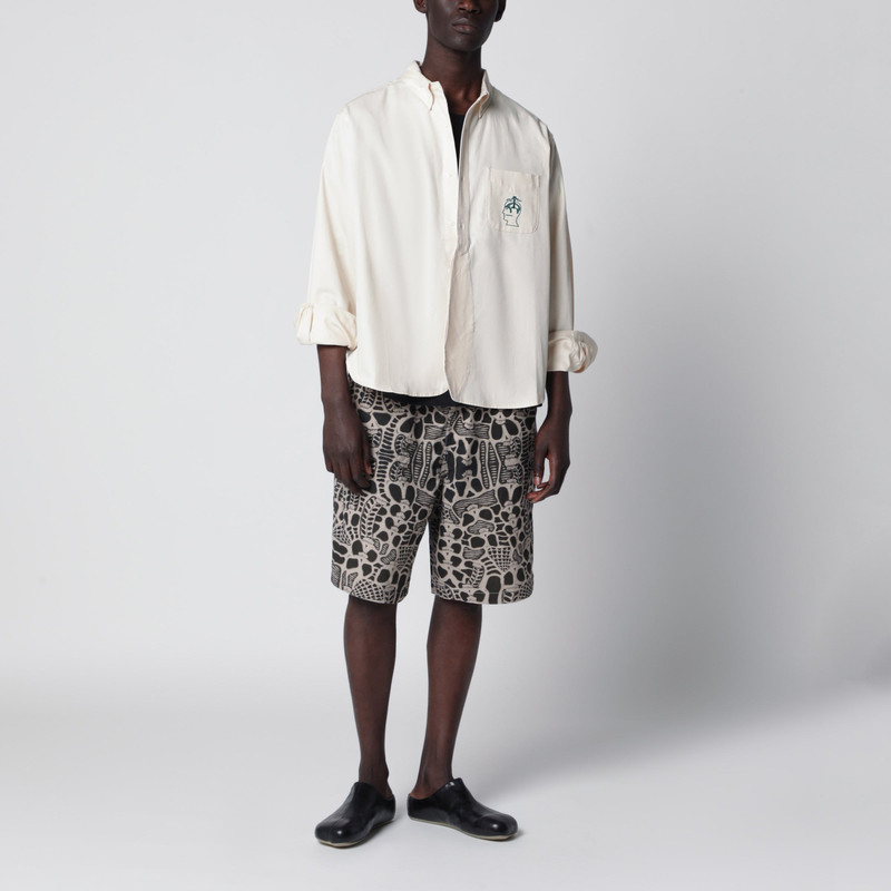 BRAIN DEAD Ivory button-down cotton shirt outlook