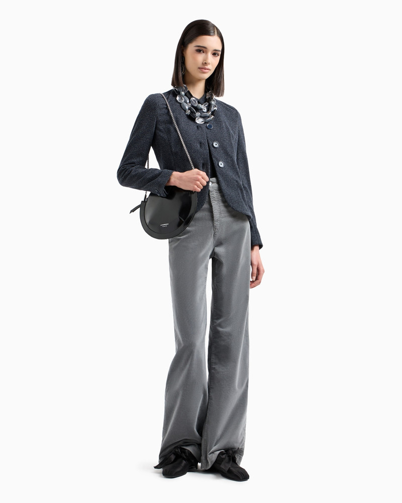 EMPORIO ARMANI J14 high-waisted, wide-leg palazzo trousers in garment-dyed corduroy outlook