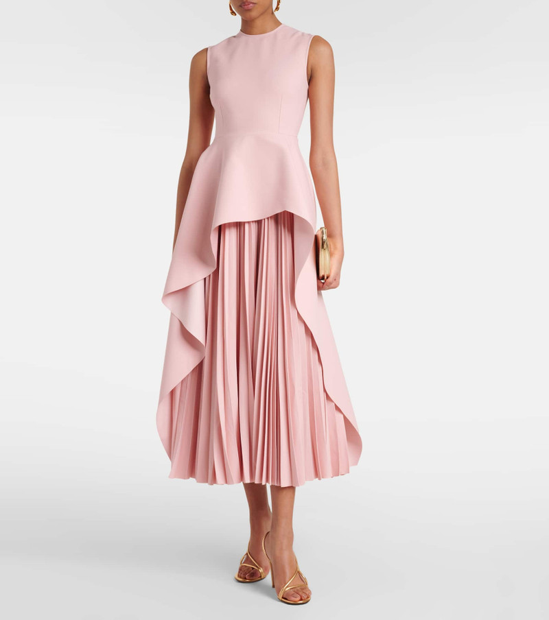 SOLACE LONDON Severny pleated layered midi dress outlook