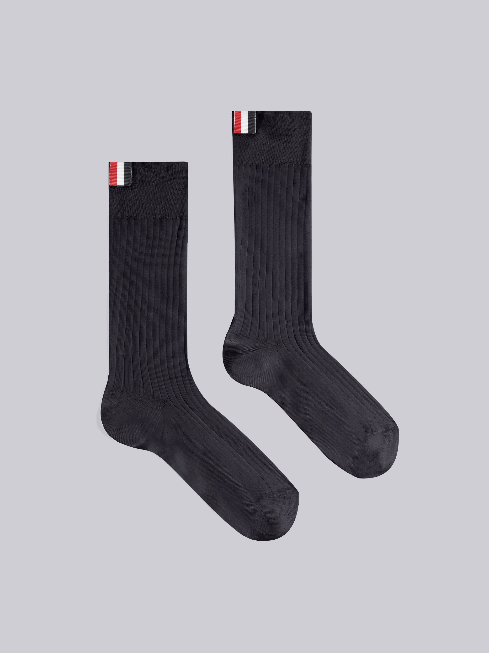 Cotton Essential Rib Stitch Mid Calf Socks - 1