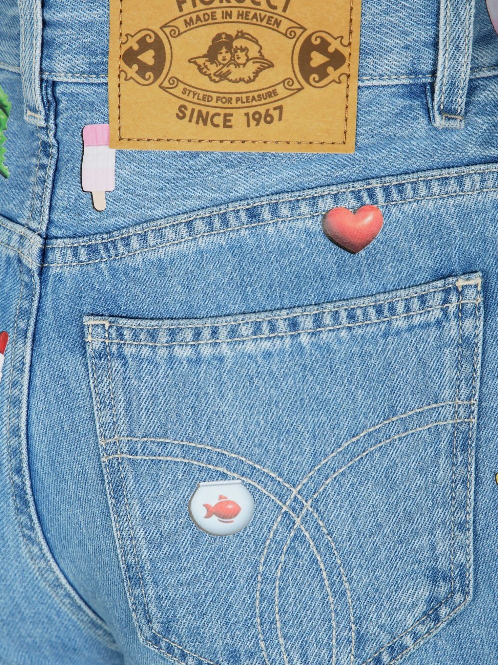 charm-print jeans - 3