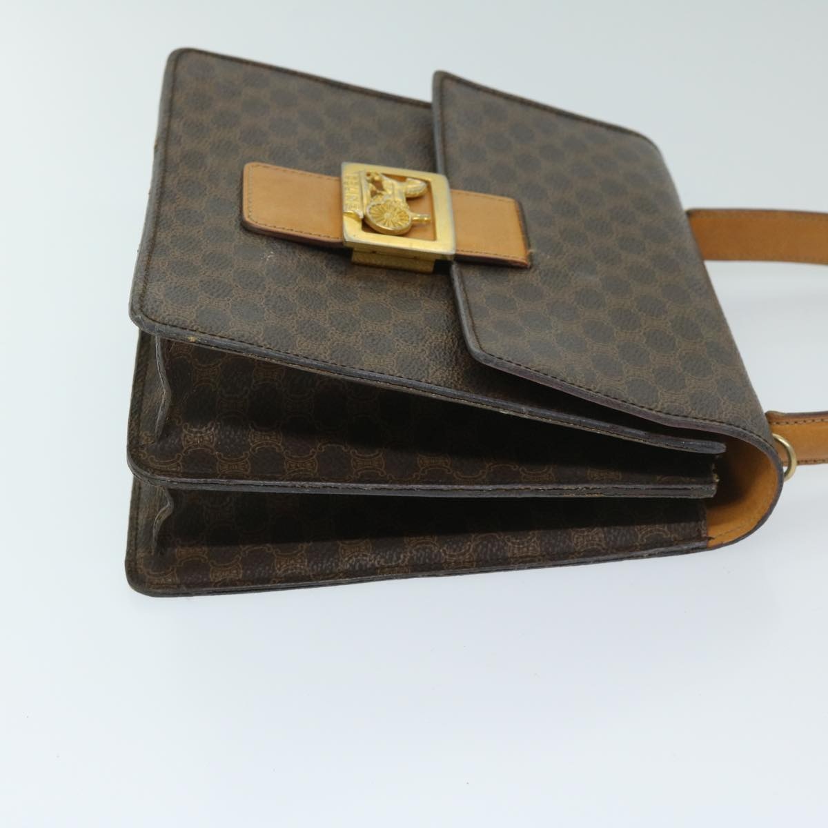 CELINE Macadam Canvas Hand Bag Pvc Brown - 3