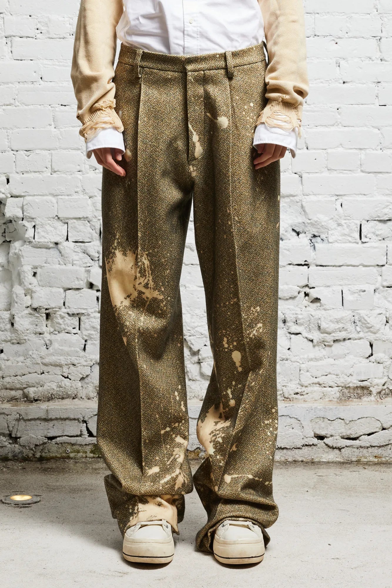 WIDE LEG TROUSER - TWEED PAINT SPLATTER - 2