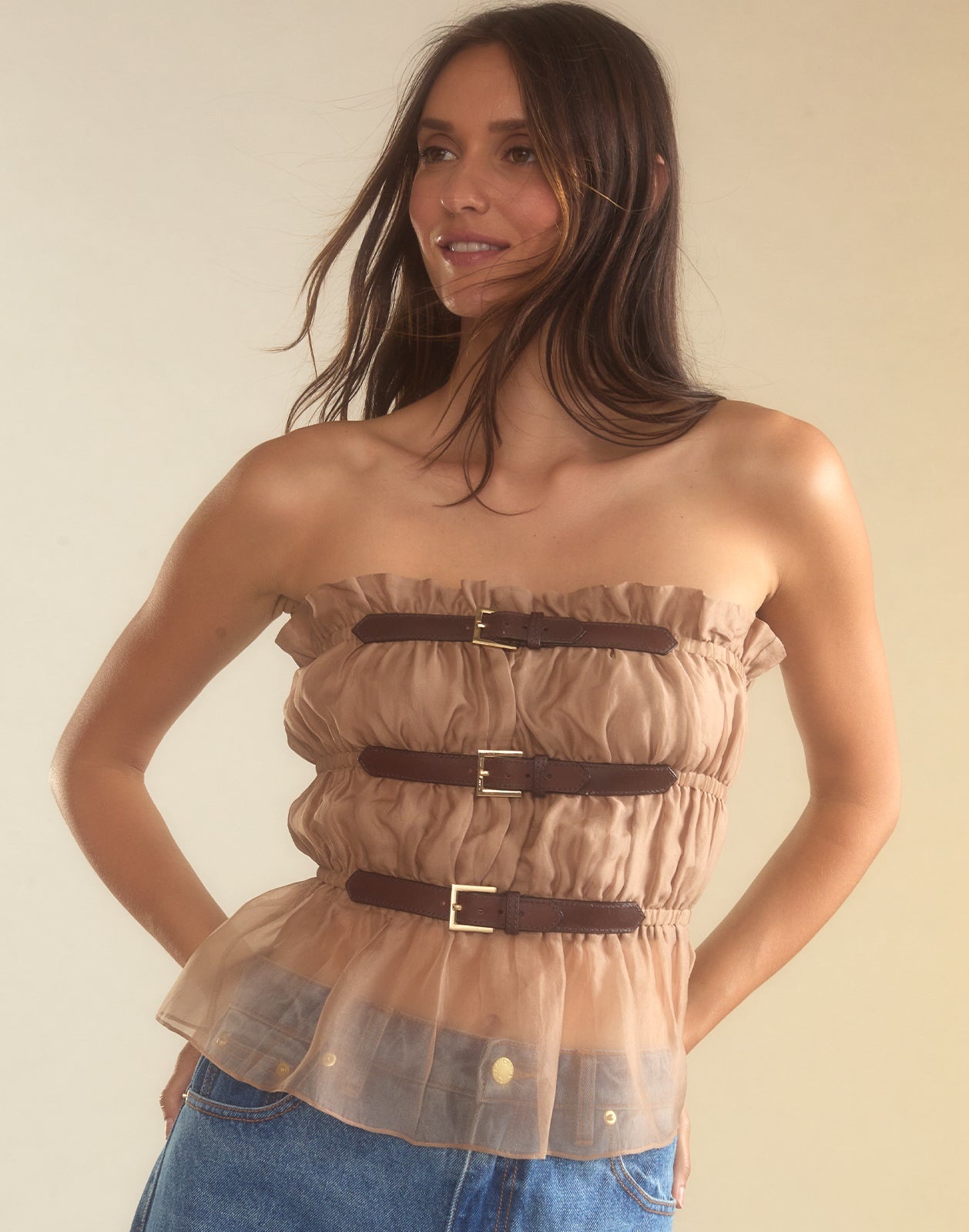 Buckle Up Silk Organza Top - 3