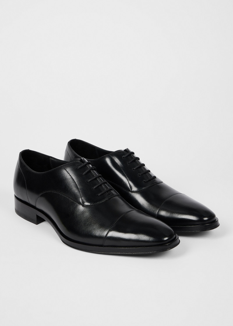 Black Leather 'Portman' Shoes 4